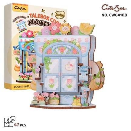 CuteBee - CuteBee CWGA108 TaleBox Corner - Flower Shop 3D Wooden Puzzle