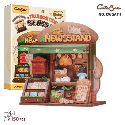 CuteBee - CuteBee CWGA111 TaleBox Corner -Newsstand 3D Wooden Puzzle