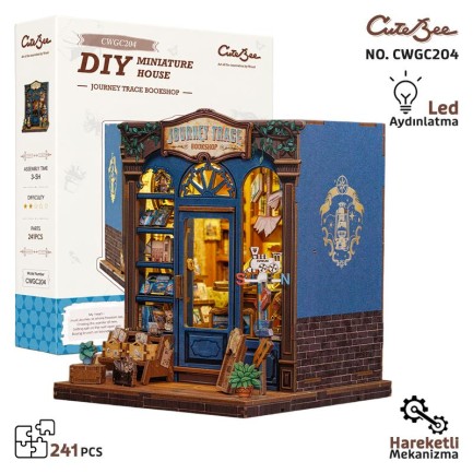 CuteBee - CuteBee CWGC204 Journey Trace Bookshop 3D Wooden Puzzle