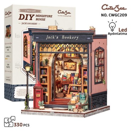 CuteBee - CuteBee CWGC209 Jack's Bookery 3D Wooden Puzzle