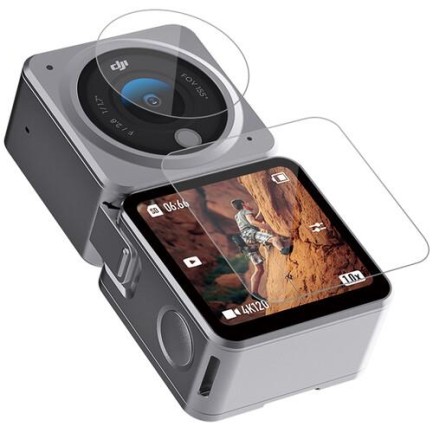 DJI Action 2 Dual-Screen İçin Temperli Kırılmaz Cam Filmi Ekran Koruyucu ( 2x Lens Koruması + 4x Ekran Koruması ) - Thumbnail
