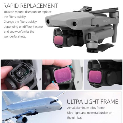 DJI Mavic Air 2 Drone Kamera Lens Filtresi MCUV+CPL+ND4+ND8 - Thumbnail