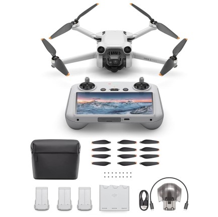 DJI - DJI Mini 3 PRO Kameralı Drone Seti + Ekranlı Kumanda (DJI RC) + Fly More Kit