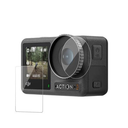 DJI Osmo Action 3 İçin Temperli Kırılmaz Cam Filmi Ekran Koruyucu ( Ön Ekran + Arka Ekran + Lens ) - Thumbnail