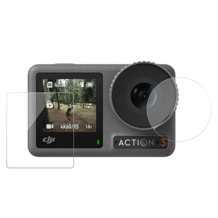 DJI Osmo Action 3 İçin Temperli Kırılmaz Cam Filmi Ekran Koruyucu ( Ön Ekran + Arka Ekran + Lens ) - Thumbnail