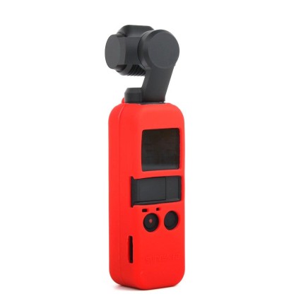 DJI Osmo Pocket 1 İçin Kırmızı Silikon Koruyucu Kapak + İpi - Thumbnail