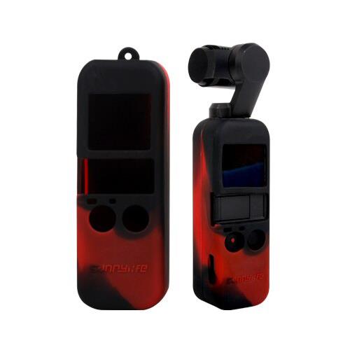 DJI Osmo Pocket İçin Kırmızı Siyah Silikon Koruyucu Kapak + İpi