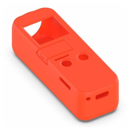 DJI Osmo Pocket İçin Turuncu Silikon Koruyucu Kapak + İpi - Thumbnail