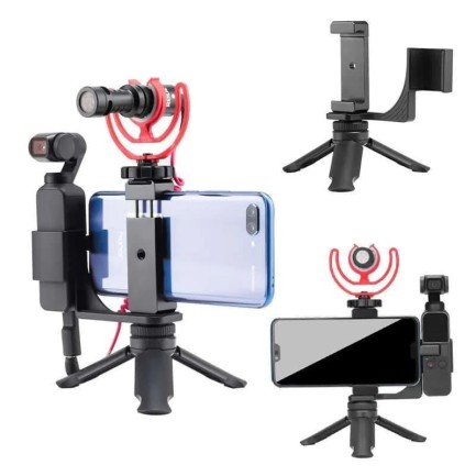 DJI Pocket 2 / 1 İçin Telefon Tutucu Aparat ve Mini Tripod Bundle - Thumbnail