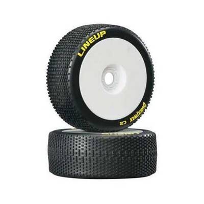 Duratrax 1/8 Lineup Buggy Tire C2 Mounted White 2li