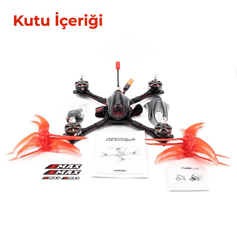 Emax Hawk Sport 5 Inch 4S-6S PNP Kameralı FPV Racing Drone 2400KV w/Caddx Turbo F2 (Kumanda Hariç)