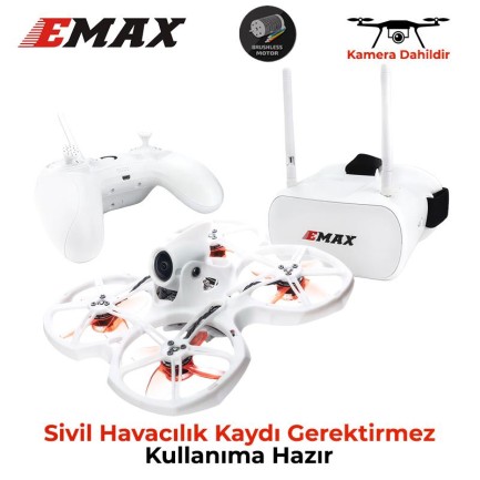 Emax - Emax Tinyhawk II RTF Kameralı FPV Racing Drone w/Uzaktan Kumanda+Goggles Gözlük Kullanıma Hazır