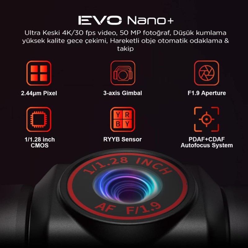Autel EVO Nano+ Plus Premium Bundle Orange Kameralı Drone Seti
