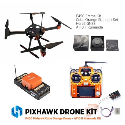Pixhawk - F450 Pixhawk Cube Orange Drone - AT10 II Kumanda Kit