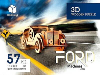 Ford Klasik Otomobil 3D Wooden Puzzle
