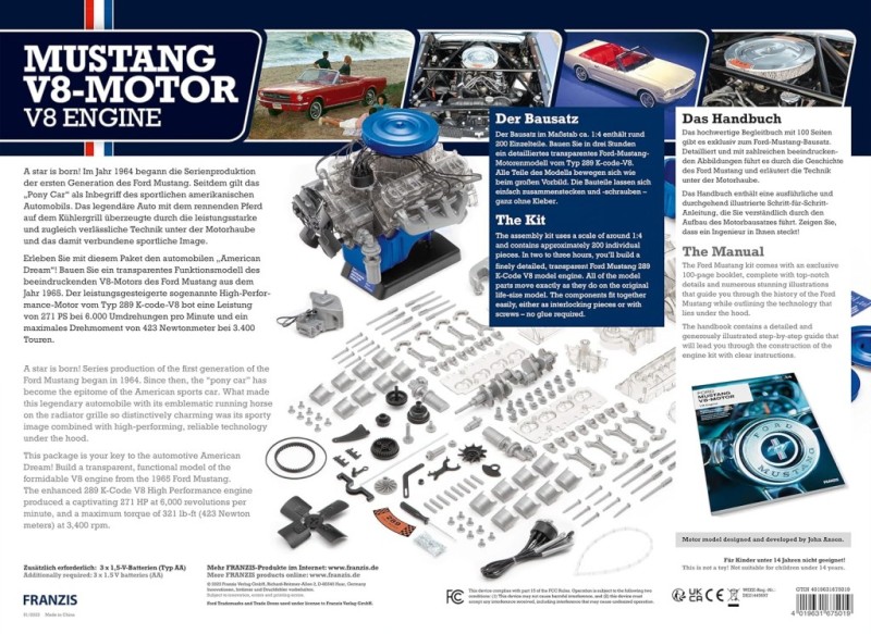 Ford Mustang V8 Motor Model Kiti