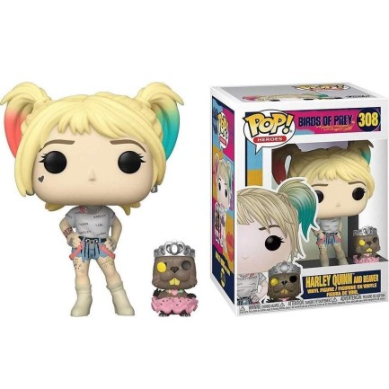 Funko POP Heroes Birds of Prey- Harley Quinn w/Beaver - Thumbnail