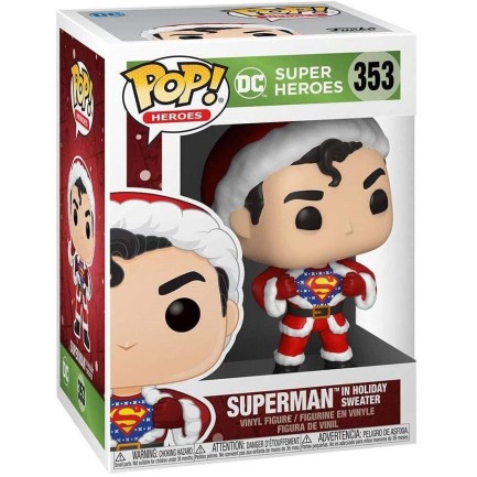 Funko POP Heroes DC Holiday Superman with Sweater - Thumbnail