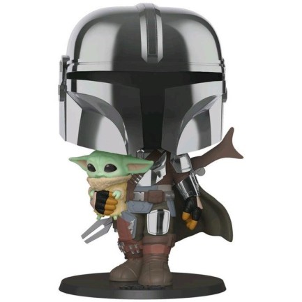 Funko - Funko POP Star Wars Mandalorian10¨ Mandalorian (with Chrome Armour)