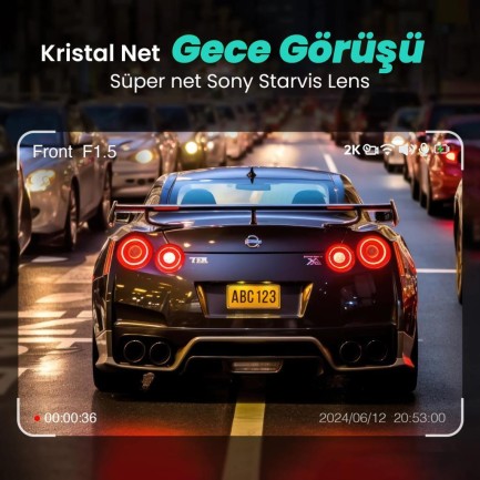 360+ Botslab G300H Pro 2K QHD ADAS Wifi + GPS 140° Geniş Açı Gece Görüşlü Akıllı Araç İçi Kamera - Thumbnail