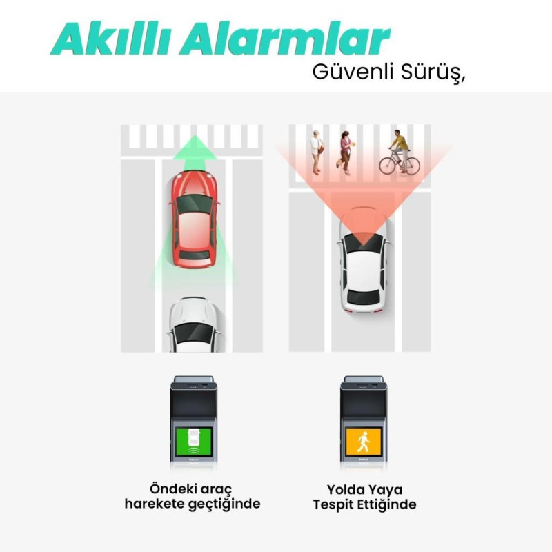 360+ Botslab G300H Pro 2K QHD ADAS Wifi + GPS 140° Geniş Açı Gece Görüşlü Akıllı Araç İçi Kamera