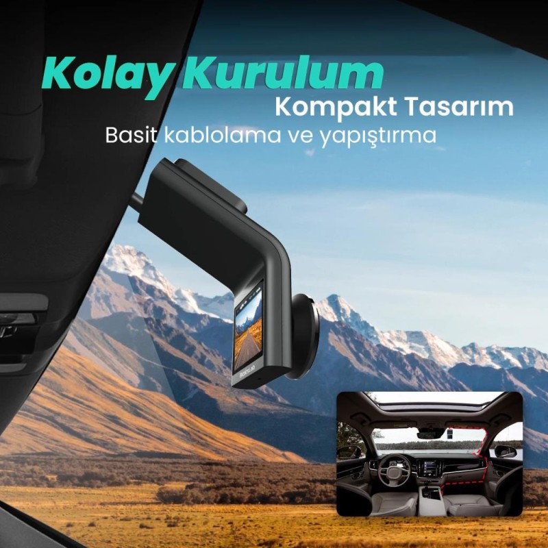 360+ Botslab G300H Pro 2K QHD ADAS Wifi + GPS 140° Geniş Açı Gece Görüşlü Akıllı Araç İçi Kamera