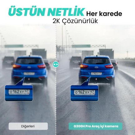360+ Botslab G300H Pro 2K QHD ADAS Wifi + GPS 140° Geniş Açı Gece Görüşlü Akıllı Araç İçi Kamera - Thumbnail