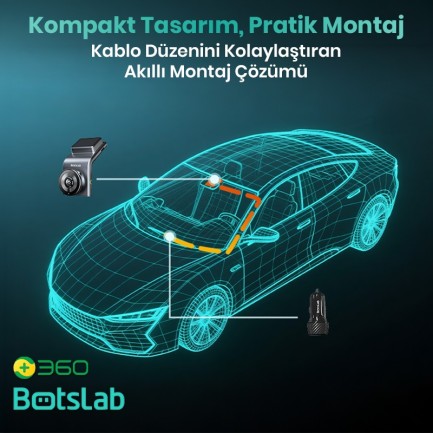 360+ Botslab G300H Pro ADAS 3K WiFi+GPS 150° Geniş Açı Gece Görüşlü Araç İçi Kamera Dash Cam Araç Kamerası+WDR+LCD Ekran+G-Sensör+Sesli Kontrol - Thumbnail