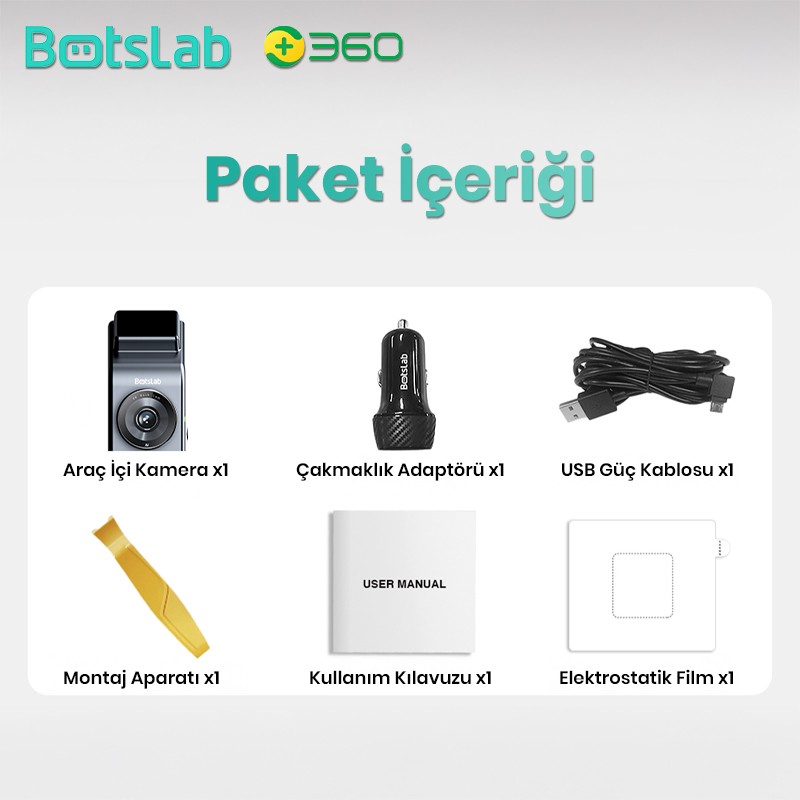 360+ Botslab G300H Pro ADAS 3K WiFi+GPS 150° Geniş Açı Gece Görüşlü Araç İçi Kamera Dash Cam Araç Kamerası+WDR+LCD Ekran+G-Sensör+Sesli Kontrol