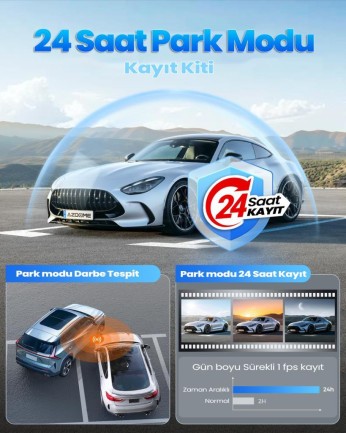 360+ Botslab G980H Pro ADAS Ön Kamera Gerçek 4K UHD Arka 2K QHD 170° Geniş Açı Lens Gece Görüşü Dahili Gps Modülü Akıllı Araç İçi Kamera (64GB HAFIZA KARTI HEDİYELİ)+Park Modu Kiti Combo - Thumbnail