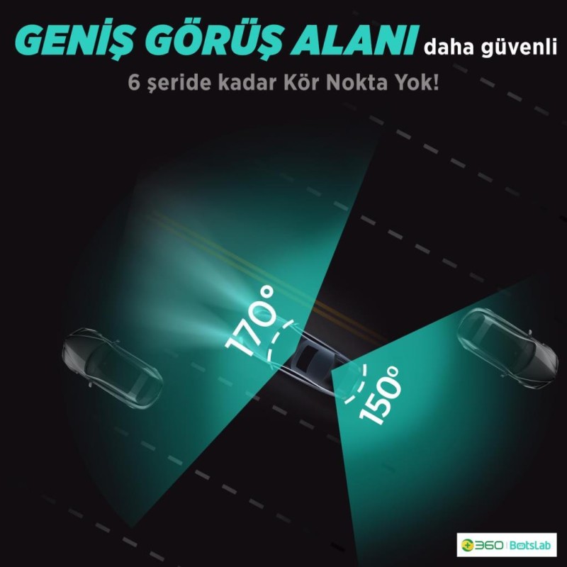 360+ Botslab G980H Pro ADAS Ön Kamera Gerçek 4K UHD Arka 2K QHD 170° Geniş Açı Lens Gece Görüşü Dahili Gps Modülü Akıllı Araç İçi Kamera (64GB HAFIZA KARTI HEDİYELİ)+Park Modu Kiti Combo 