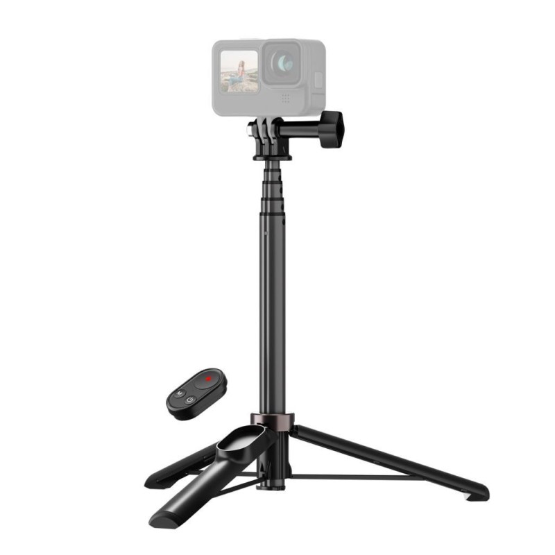 GoPro Aksiyon Kameraları İçin VLOG Uzaktan Kumandalı Selfie Çubuğu + Tripod ( GoPro Hero11 / Hero10 / Hero9 / Hero8 / Max / Telefon )