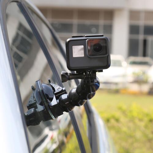 GoPro / DJI & Sjcam & Insta360 & Vantop Aksiyon Kameraları İçin Ayarlanabilir Açılı Boyunluk Gooseneck + Vakum Vantuz Bağlantı Parçası Tripod Yuvalı ( Tüm Aksiyon Kameraları İle Uyumludur )