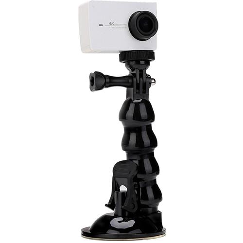 GoPro / DJI & Sjcam & Insta360 & Vantop Aksiyon Kameraları İçin Ayarlanabilir Açılı Boyunluk Gooseneck + Vakum Vantuz Bağlantı Parçası Tripod Yuvalı ( Tüm Aksiyon Kameraları İle Uyumludur )