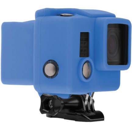 OEM - GoPro Hero 4 için Slikon Kılıf Mavi