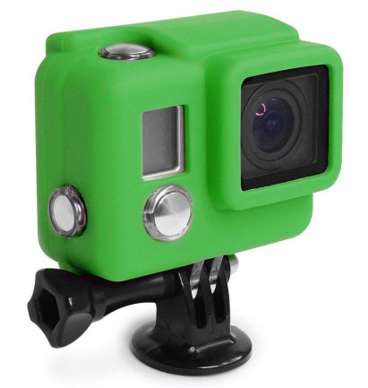 OEM - GoPro Hero 4 için Slikon Kılıf Yeşil