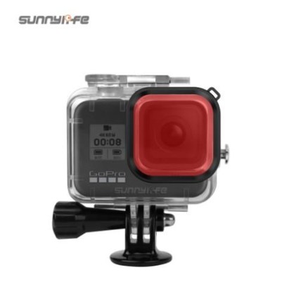 GoPro Hero 8 Black Waterproof Case + Diving Filter (3adet) - Thumbnail