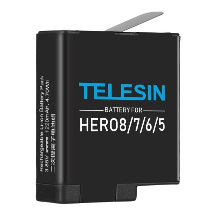 TELESIN - GoPro Hero8 Black / Hero7 Black / Hero6 / Hero5 Black Kamera İçin Yedek Batarya - Yüksek Kalite