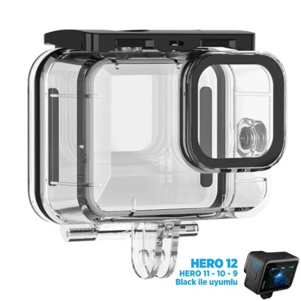 GoPro Koruyucu Kamera Kutusu Protective Housing Su Altı Kılıfı ( HERO12 Black / HERO11 Black & HERO10 Black & HERO9 Black İçin ) - Thumbnail
