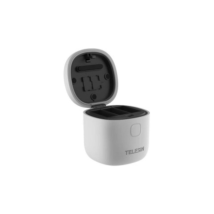 GoPro 3 Kanallı Allin Box İkili Şarj Cihazı + 2 ADET Yedek Batarya Su Geçirmez + SD Card Saklama Alanı Type-C ( Hero10 / Hero9 Black ) - Thumbnail