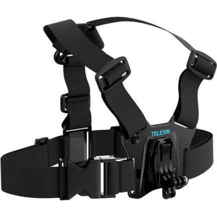 GoPro Kameralar İçin Göğüs Askısı Chest Mount + J Hook Açılı Bağlantı Tokası ( HERO10 / Hero9 / Hero8 / Osmo Action / Sjcam / Vantop / Tüm Aksiyon Kameralar ) - Thumbnail