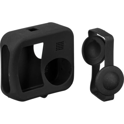 GoPro Max 360 İçin Silikon Kılıf + Lens Koruma Kapağı Siyah