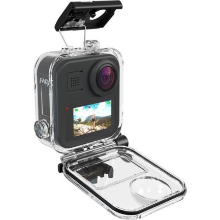 GoPro Max 360 Su Geçirmez Housing Koruyucu Muhafaza Kamera Kutusu Koruma Kabı Kılıf + Lens Koruma Kapakları - Thumbnail