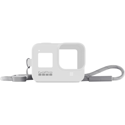GoPro - GoPro Silicone Sleeve and Adjustable Lanyard Kit for GoPro HERO8 (White Hot)