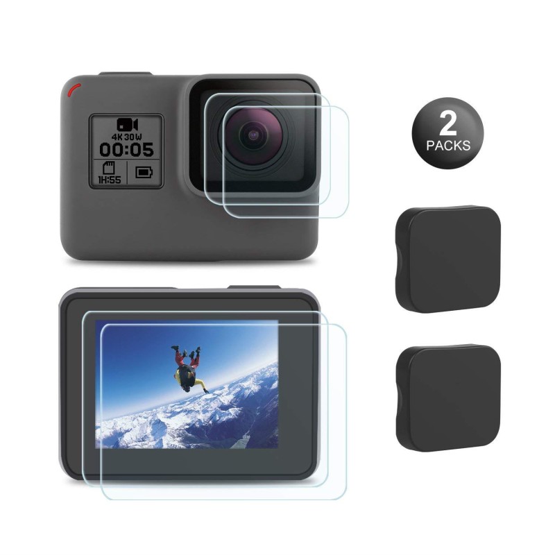 GoPro Ekran + Lens Koruyucu Dayanıklı Cam Filtre Kırılmaz Cam Filmi ( Hero8 Black )