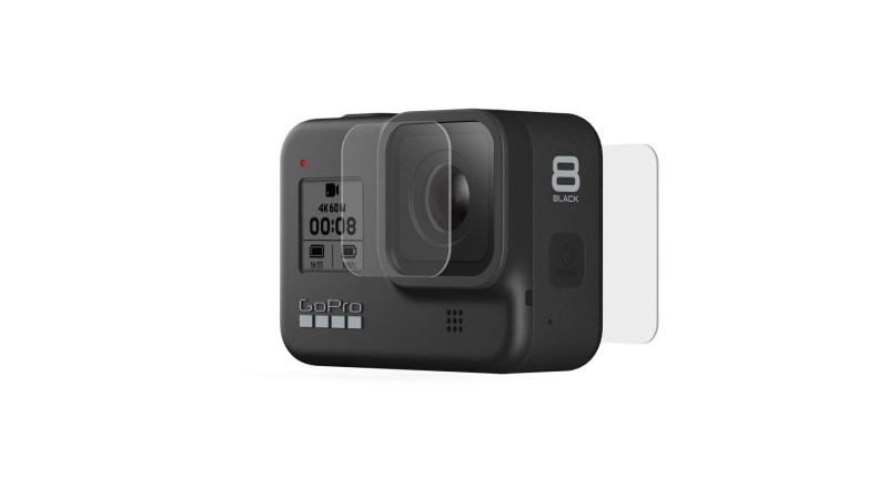 GoPro Ekran + Lens Koruyucu Dayanıklı Cam Filtre Kırılmaz Cam Filmi ( Hero8 Black )