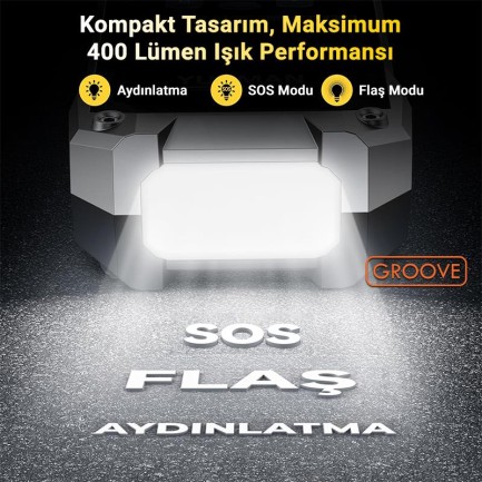 Groove F04 Akü Takviye Cihazı + Lastik Şişirme Kompresörlü Taşınabilir Jump Starter - Thumbnail