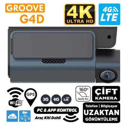 GROOVE - GROOVE G4D 4G LTE 4K UHD Ön+Arka Araç İçi Kamera Sim Kart Destekli Uzaktan Erişim Canlı Video |WiFi|GPS|160° Geniş Açı|G-Sensor|Çift Yönlü Konuşma| GROOVE - GROOVE G4D 4G LTE 4K UHD Ön+Arka Araç İçi Kamera Sim Kart Destekli Uzaktan Erişim Canlı Video |WiFi|GPS|160° Geniş Açı|G-Sensor|Çift Yönlü Konuşma|