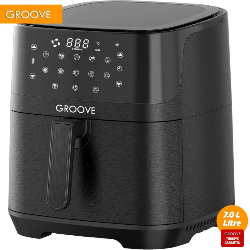 Groove Max XXL 7L 1800W WiFi Smart Airfryer Air Fryer Yağsız Sıcak Hava Fritözü Siyah