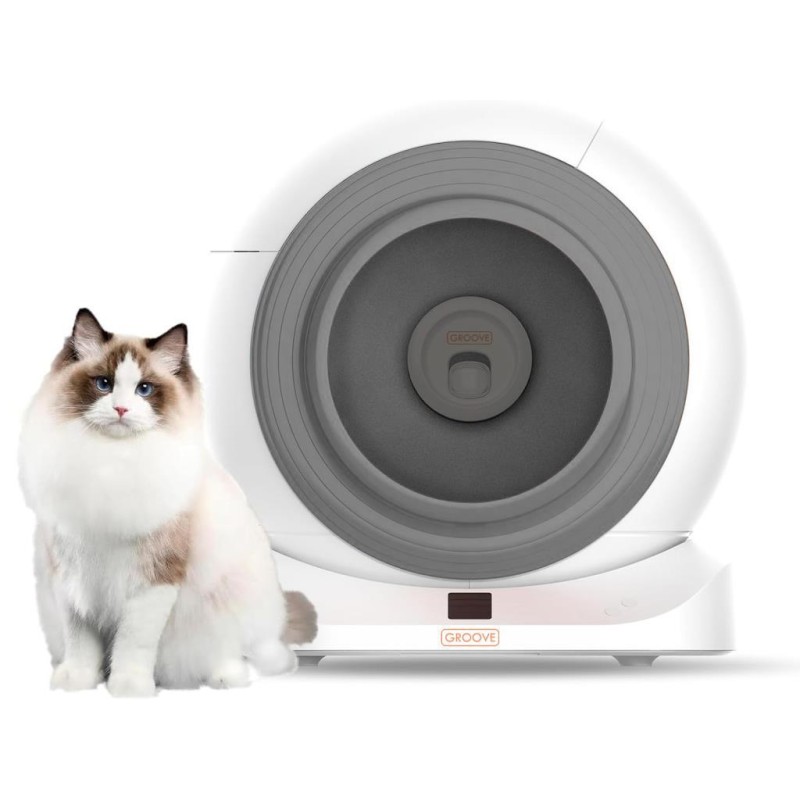 Groove Q-Clean Wi-Fi Akıllı Otomatik Kedi Tuvaleti Kum Kabı Gri (Ultra Sessiz+Akıllı Sprey Koku Giderici+APP Kontrol+Akıllı Sensör)